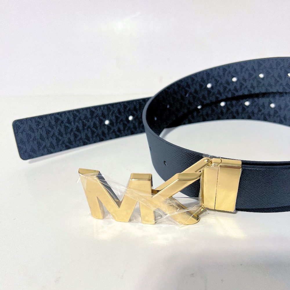 NEW Michael Kors Reversible Monogram Belt  with Logo Buckle- Unisex